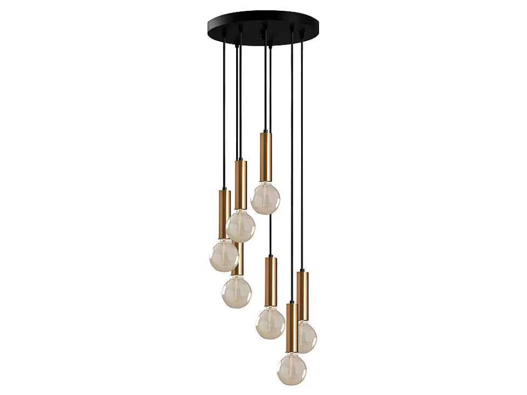 Candeeiro Suspenso*OZAIA Candeeiro De Teto Estilo Vintage De Altura Regulavel Em Metal De A. 40-136 Cm Cor Dourado - Josette