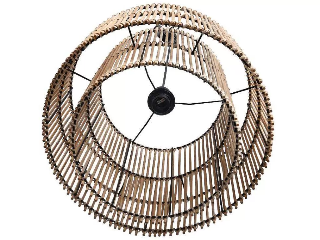 Candeeiro Suspenso*OZAIA Candeeiro De Teto Etnico Em Bambu E Metal Cor Preto De D.40 X A.120 - Parana