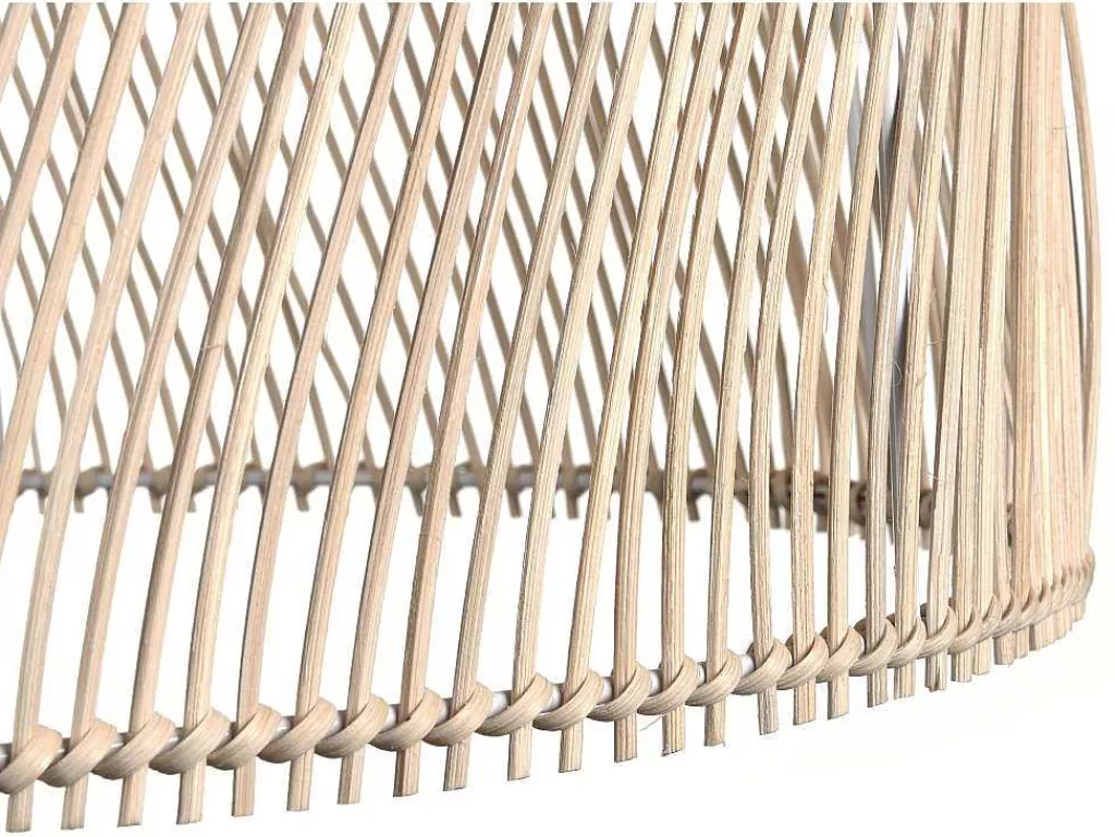 Candeeiro Suspenso*OZAIA Candeeiro De Teto Etnico Em Metal E Rotim Cor Natural De D.40 X A. 120 Cm - Parnaiba