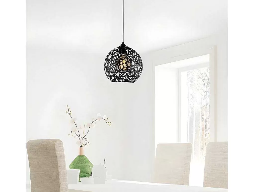 Candeeiro Suspenso*OZAIA Candeeiro De Teto Filiforme Em Metal De Altura Regulavel De D. 25 X A. 39/119 Cm Cor Preto - Celindra