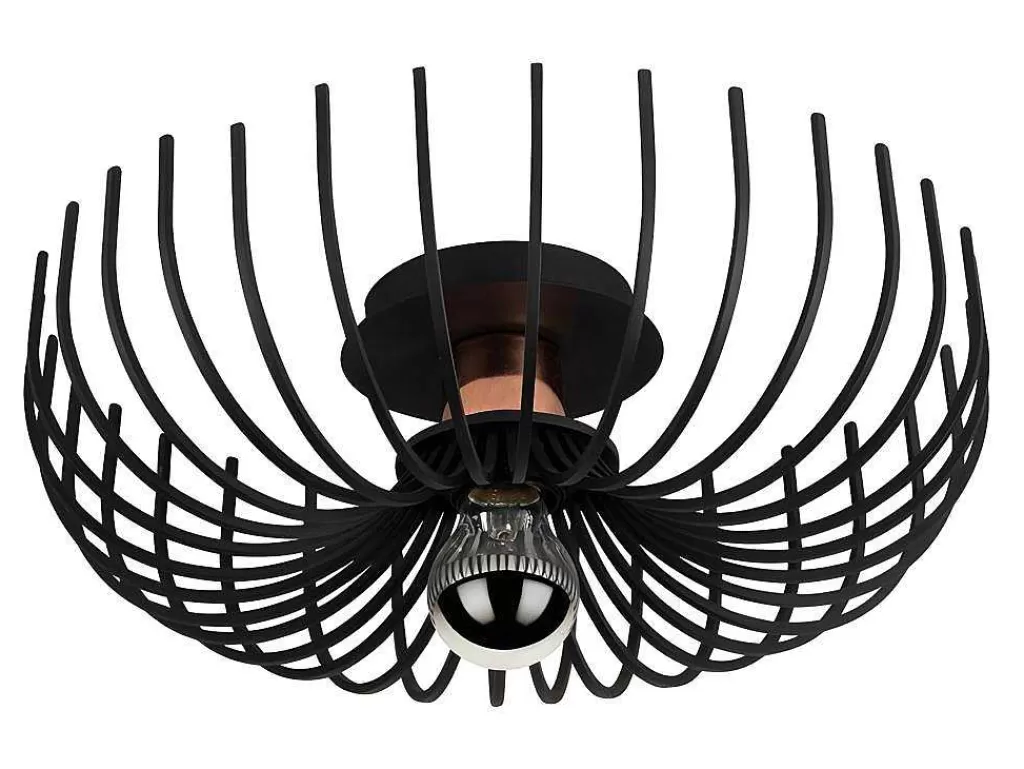 Luz De Teto*Vente-unique Candeeiro De Teto Filiforme Em Metal De D.36 X A.12 Cm Cor Preto - Aspendos