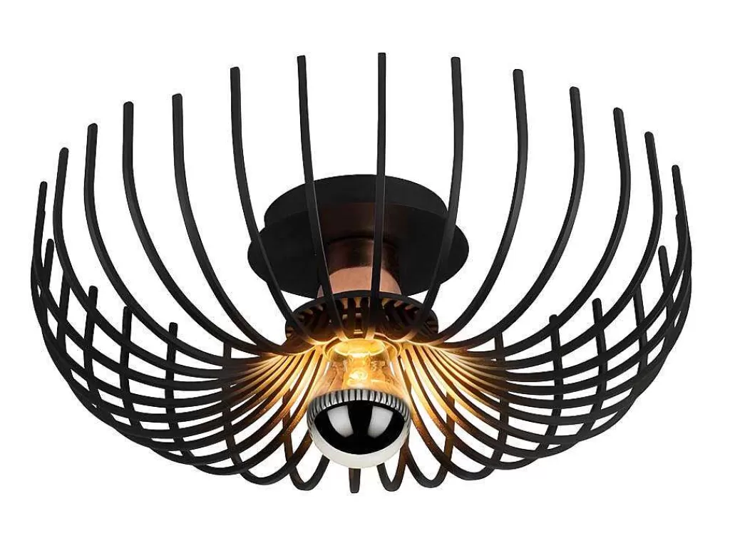 Luz De Teto*Vente-unique Candeeiro De Teto Filiforme Em Metal De D.36 X A.12 Cm Cor Preto - Aspendos