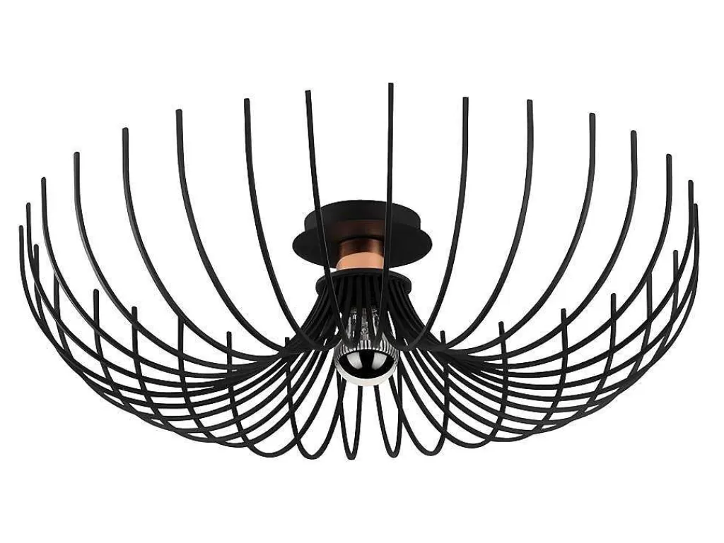 Luz De Teto*Vente-unique Candeeiro De Teto Filiforme Em Metal De D.56 X A.16 Cm Cor Preto - Aspendos