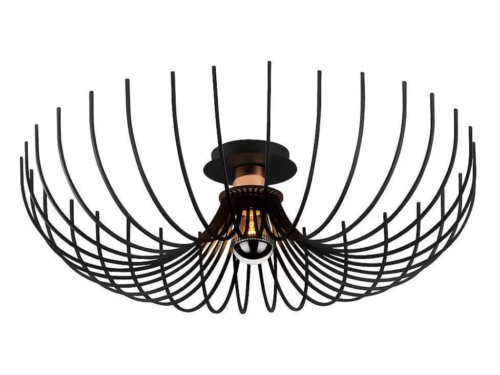 Luz De Teto*Vente-unique Candeeiro De Teto Filiforme Em Metal De D.56 X A.16 Cm Cor Preto - Aspendos