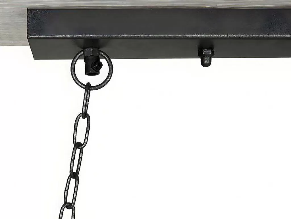 Candeeiro Suspenso*OZAIA Candeeiro De Teto Industrial Estrutura Retangular Em Madeira Madeira E Metal - 4 Lampadas - A. 31 X C.100 Cm - Natural E Preto - Olius