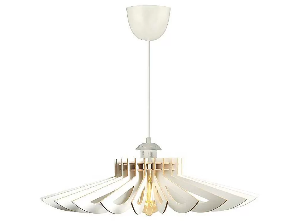 Candeeiro Suspenso*OZAIA Candeeiro De Teto Perfurado Em Mdf De D. 68 X A. 50 Cm Cor Branco - Farita