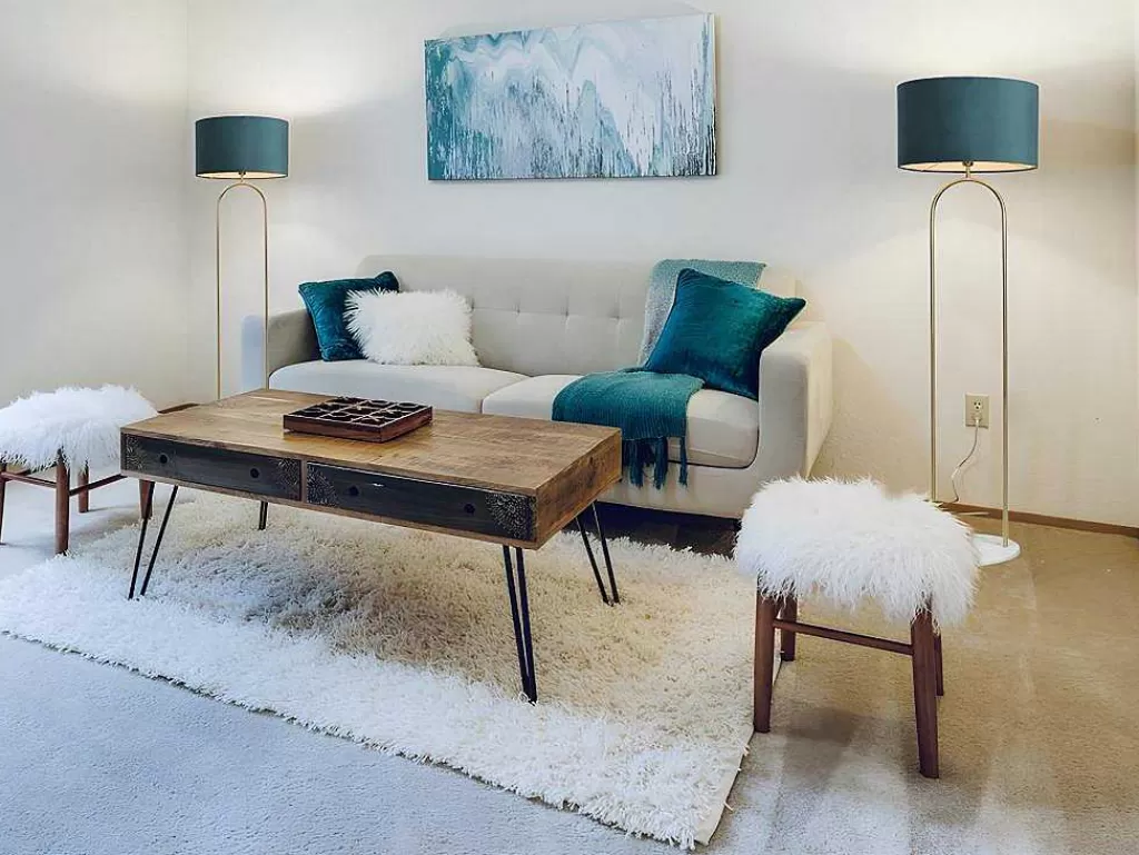 Candeeiro De Pe*OZAIA Candeeiro Estilo Art Deco Em Latao, Marmore E Veludo De A.156 X D.45 Cm Cor Azul - Nour