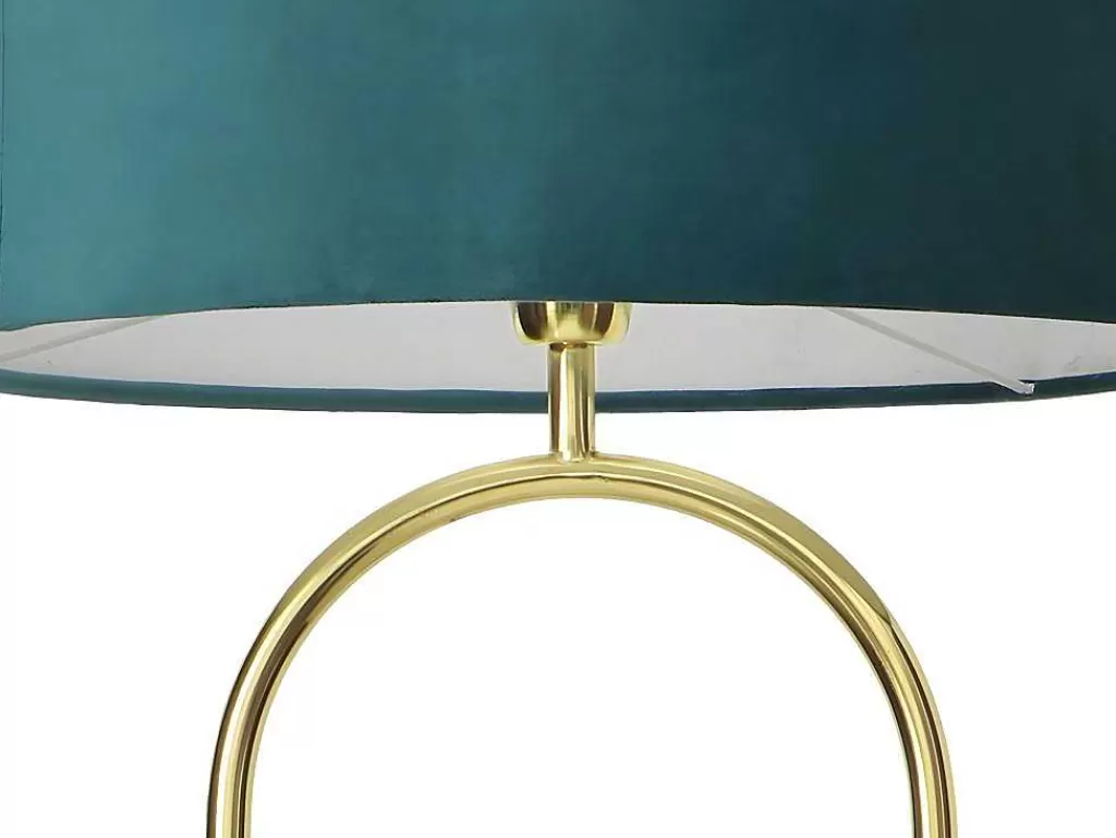 Candeeiro De Pe*OZAIA Candeeiro Estilo Art Deco Em Latao, Marmore E Veludo De A.156 X D.45 Cm Cor Azul - Nour
