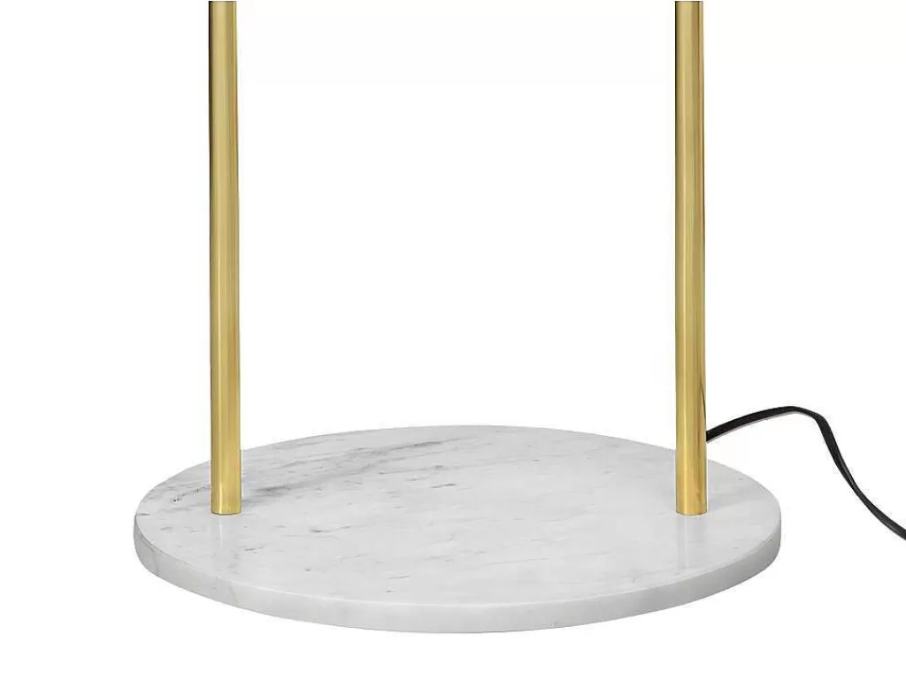 Candeeiro De Pe*OZAIA Candeeiro Estilo Art Deco Em Latao, Marmore E Veludo De A.156 X D.45 Cm Cor Azul - Nour