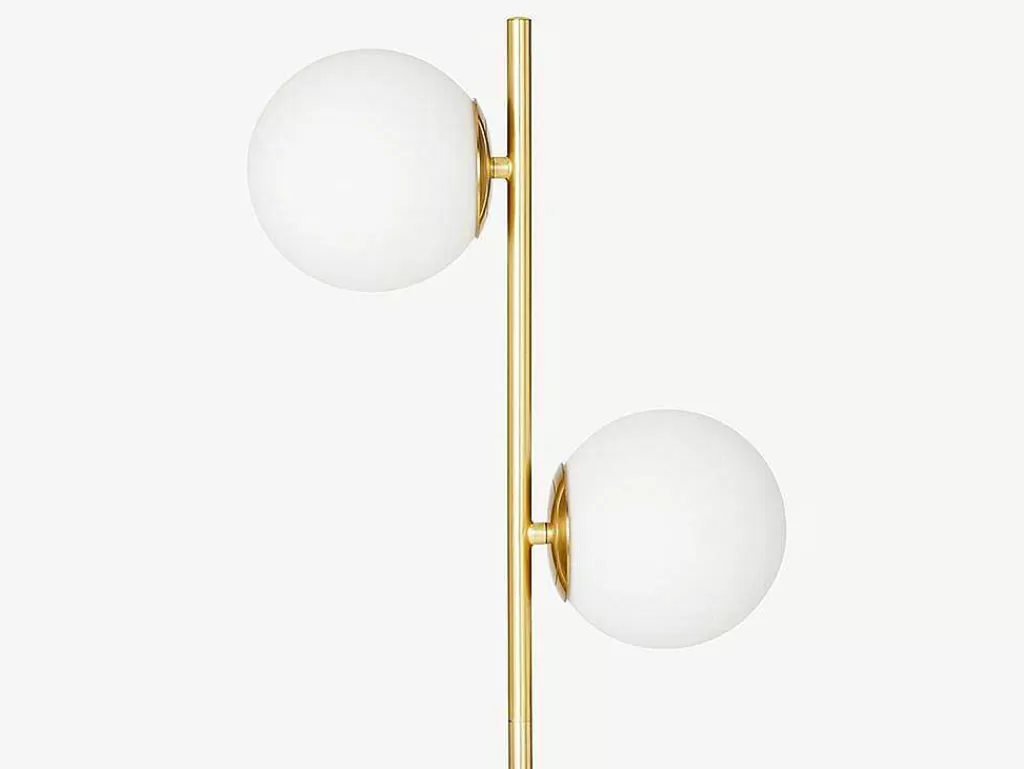Candeeiro De Pe*OZAIA Candeeiro Estilo Vintage Orea - Base Em Terrazzo - 33X15X146 Cm - Branco E Dourado