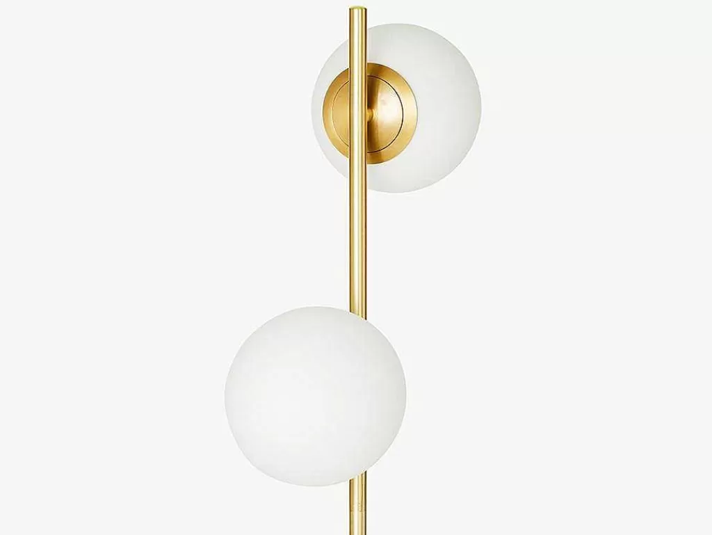 Candeeiro De Pe*OZAIA Candeeiro Estilo Vintage Orea - Base Em Terrazzo - 33X15X146 Cm - Branco E Dourado