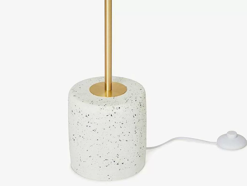 Candeeiro De Pe*OZAIA Candeeiro Estilo Vintage Orea - Base Em Terrazzo - 33X15X146 Cm - Branco E Dourado