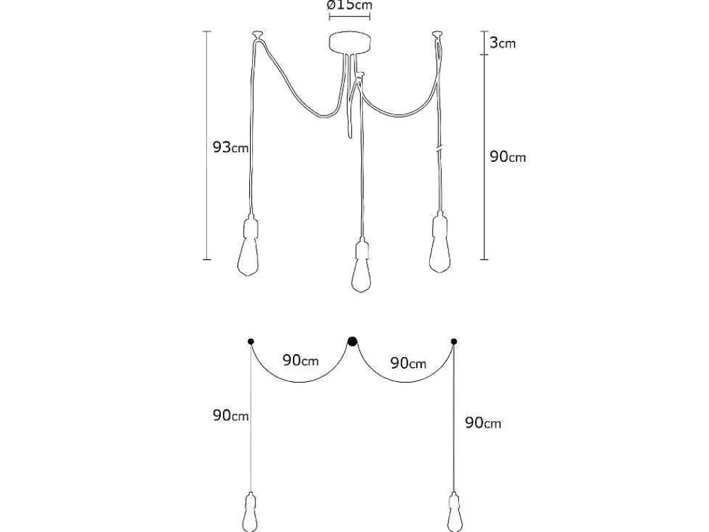 Candeeiro Suspenso*EPIKASA Candeeiro Suspenso Andria, Preto, 180 X 180 X 93 Cm,