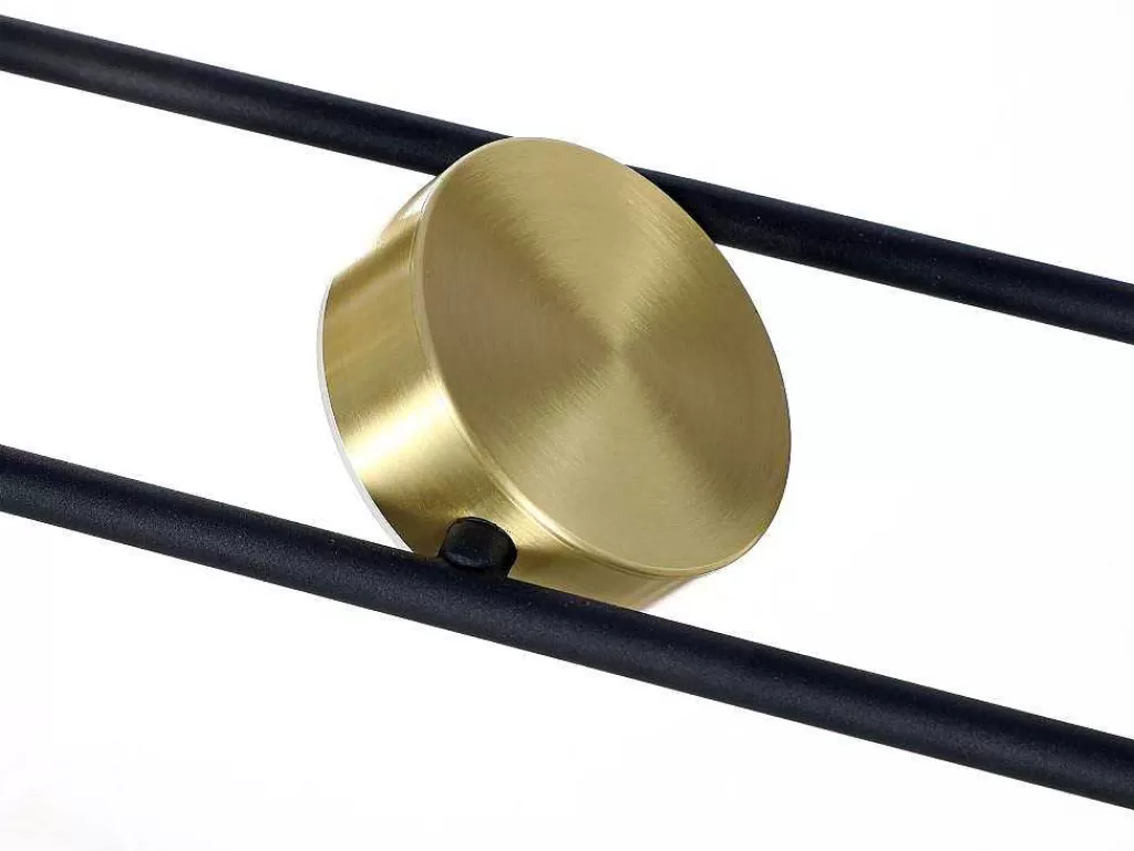 Candeeiro Suspenso*OZAIA Candeeiro Suspenso Com Leds Metal E Aluminio, 4 Focos, L85 Cm Preto E Dourado - Grimbsy