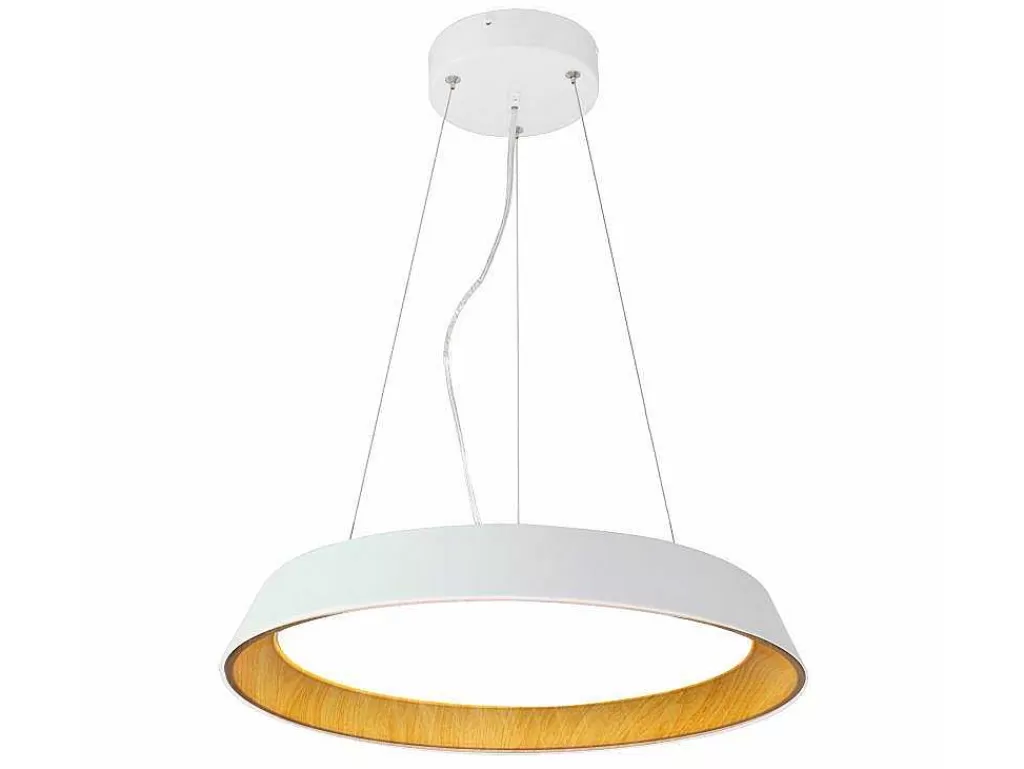 Candeeiro Suspenso*OZAIA Candeeiro Suspenso Com Leds Metal E Aluminio D45 Cm Branco E Natural - Derry