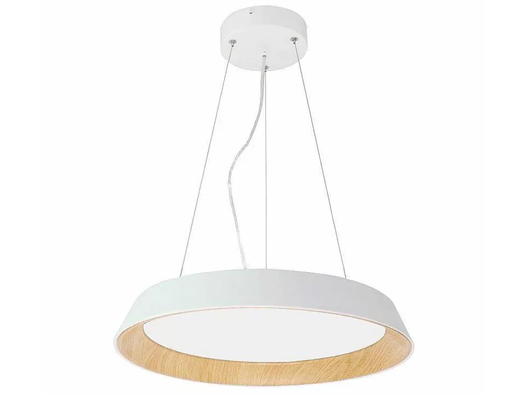 Candeeiro Suspenso*OZAIA Candeeiro Suspenso Com Leds Metal E Aluminio D45 Cm Branco E Natural - Derry