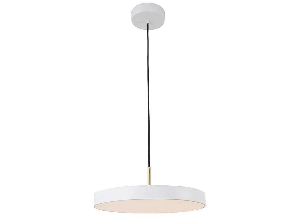 Promoções Decoração*OZAIA Candeeiro Suspenso Design Redondo Com Leds Em Metal D45 Cm Branco - Vaughan