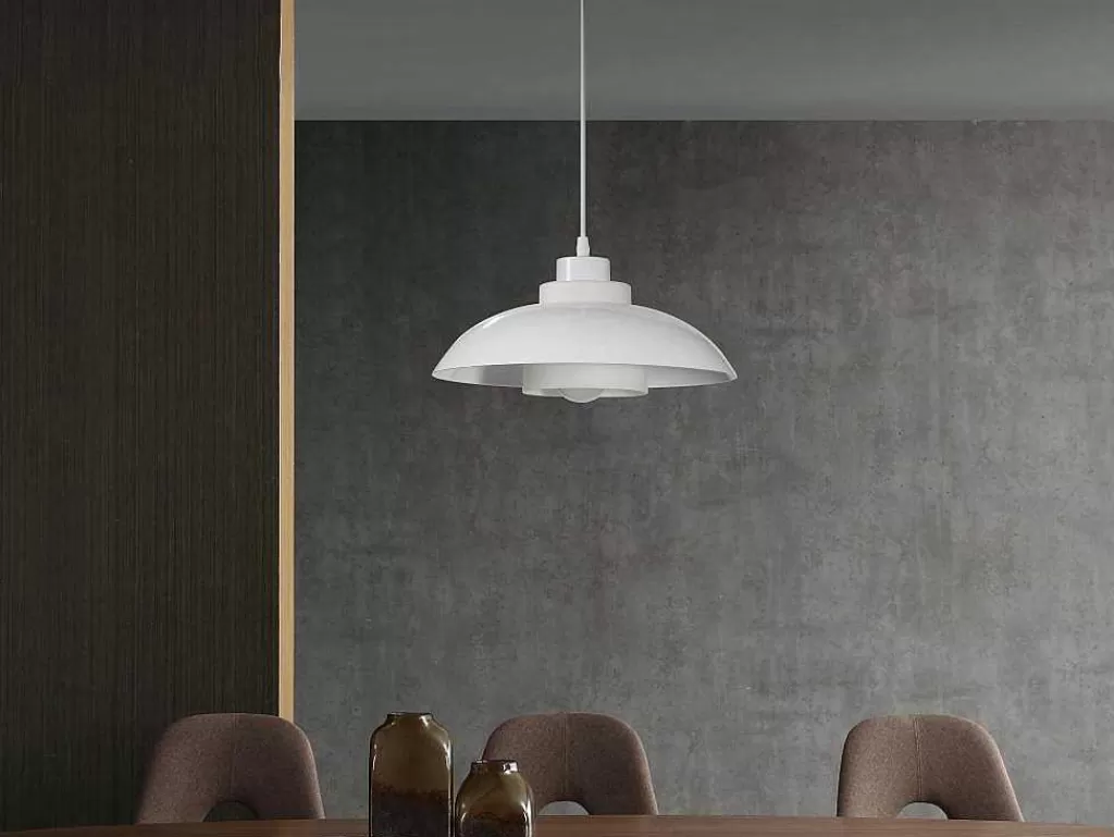 Candeeiro Suspenso*OZAIA Candeeiro Suspenso Em Metal D34 X A120 Cm Branco - Briliva