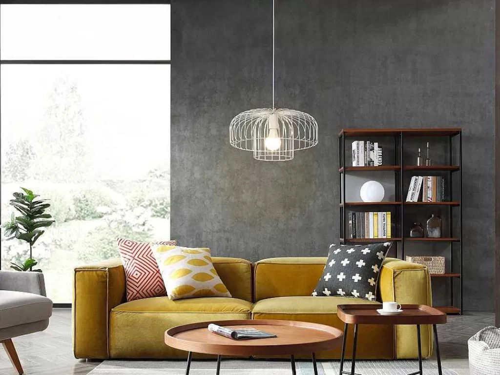 Candeeiro Suspenso*OZAIA Candeeiro Suspenso Filiforme Em Metal D40 X A130 Cm Branco - Andromaque