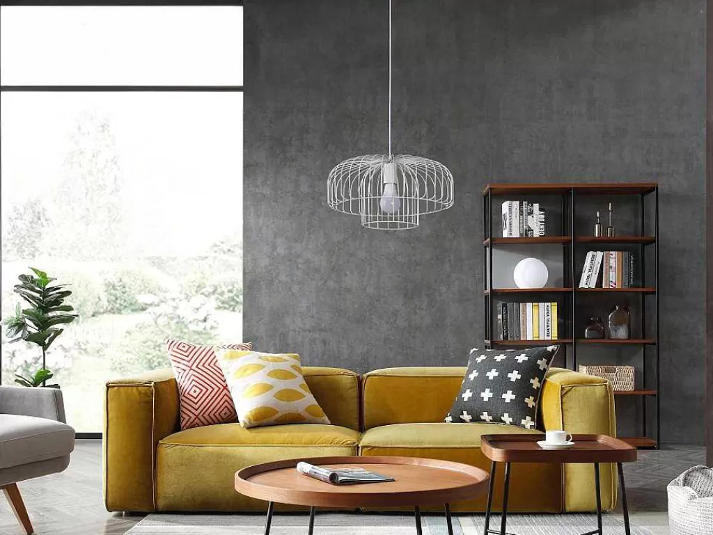 Candeeiro Suspenso*OZAIA Candeeiro Suspenso Filiforme Em Metal D40 X A130 Cm Branco - Andromaque