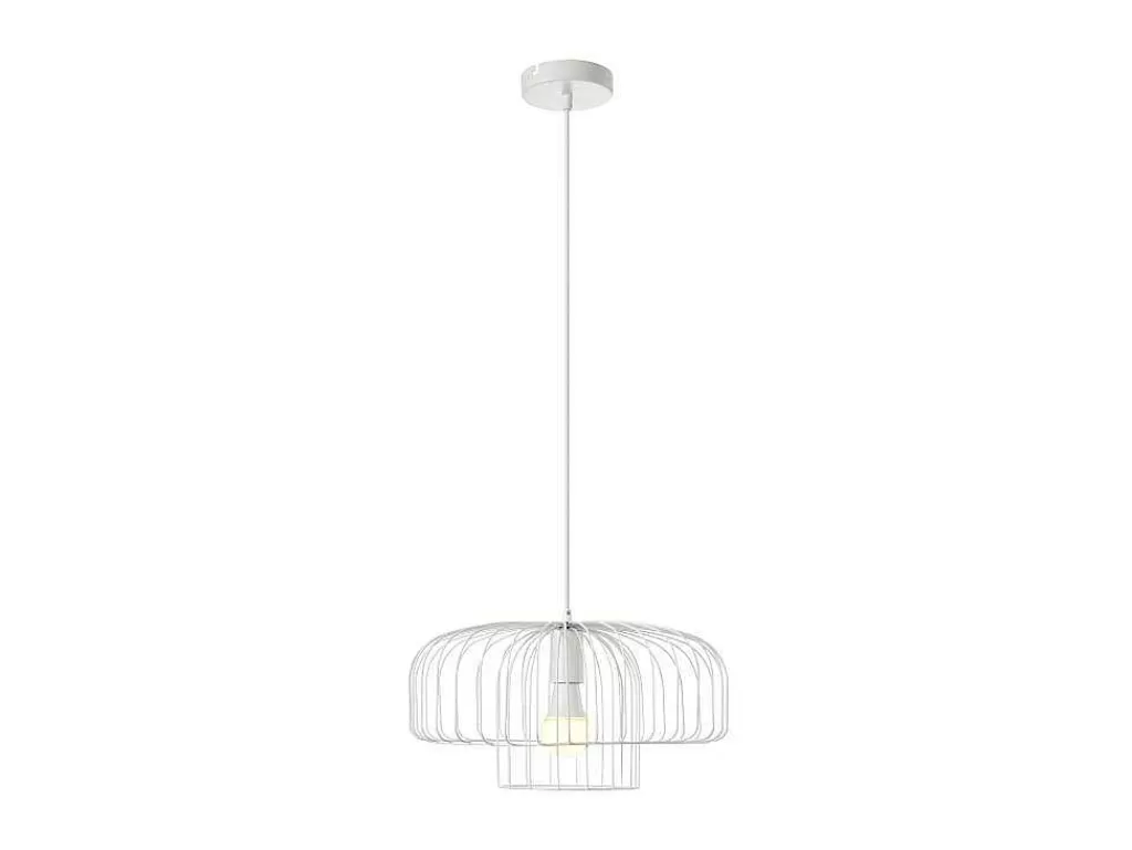 Candeeiro Suspenso*OZAIA Candeeiro Suspenso Filiforme Em Metal D40 X A130 Cm Branco - Andromaque