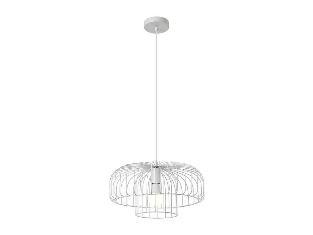 Candeeiro Suspenso*OZAIA Candeeiro Suspenso Filiforme Em Metal D40 X A130 Cm Branco - Andromaque