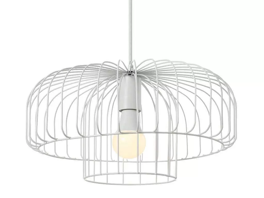 Candeeiro Suspenso*OZAIA Candeeiro Suspenso Filiforme Em Metal D40 X A130 Cm Branco - Andromaque