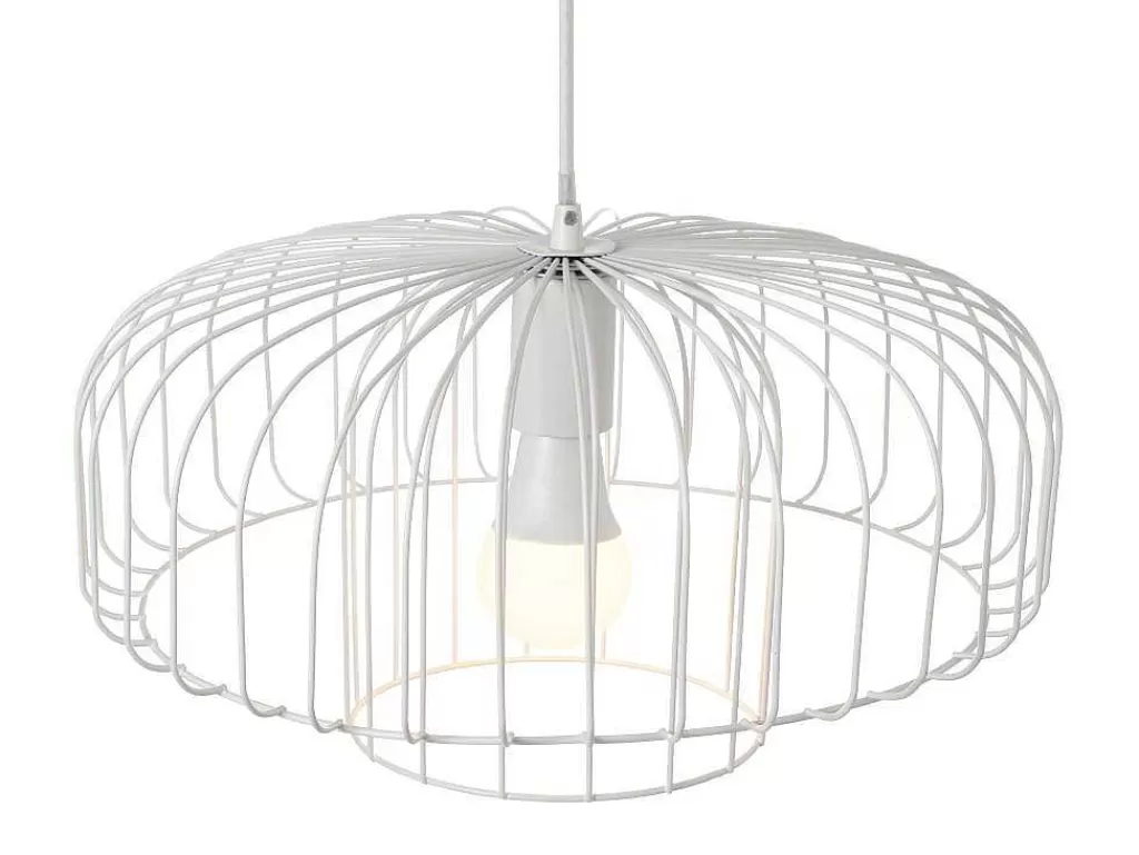 Candeeiro Suspenso*OZAIA Candeeiro Suspenso Filiforme Em Metal D40 X A130 Cm Branco - Andromaque