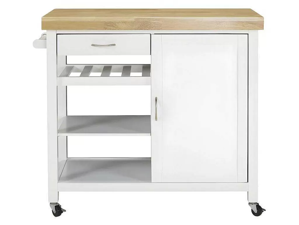 Móvel De Cozinha*Vente-unique Carrinho De Cozinha Com Rodizios Skyler - 1 Porta E 1 Gaveta - Hevea