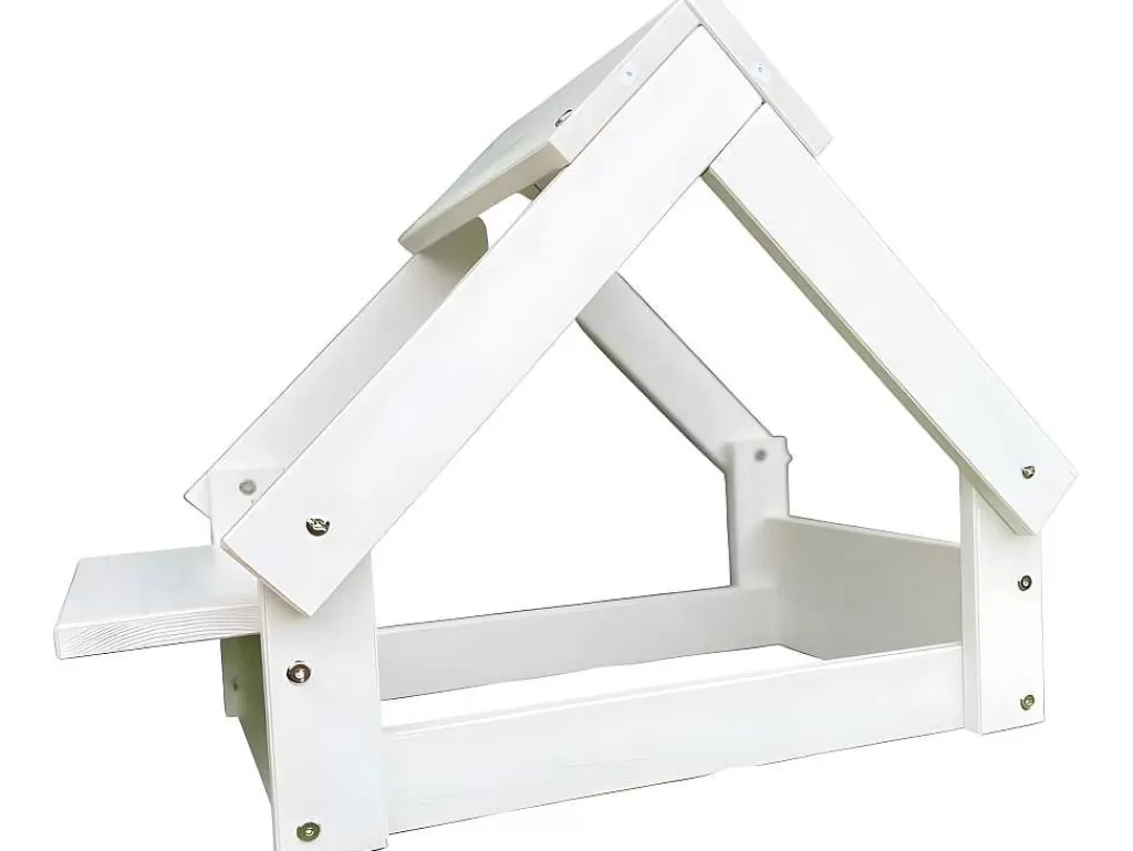 Acessórios Para Animais De Estimação*Skraut Home Casa Do Cao Branco - Cama Com Moldura Em Madeira Natural Fsc