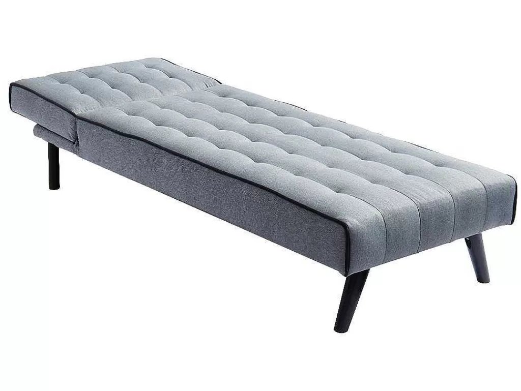 Chaise Longue*Vente-unique Chaise Longue Cama Em Tecido Cinzento E Contornos Pretos - Bayou