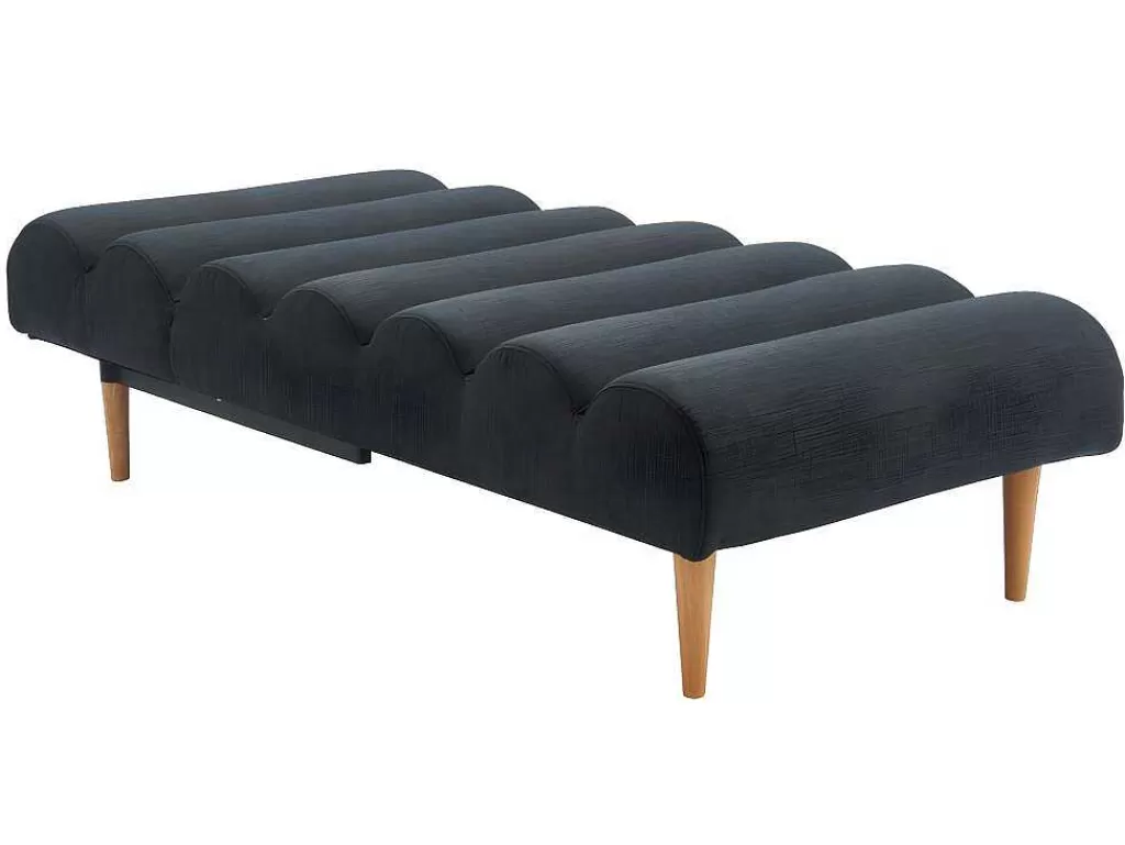 Chaise Longue*Vente-unique Chaise Longue Convertivel Em Cama Em Tecido Cinzento Escuro - Cival