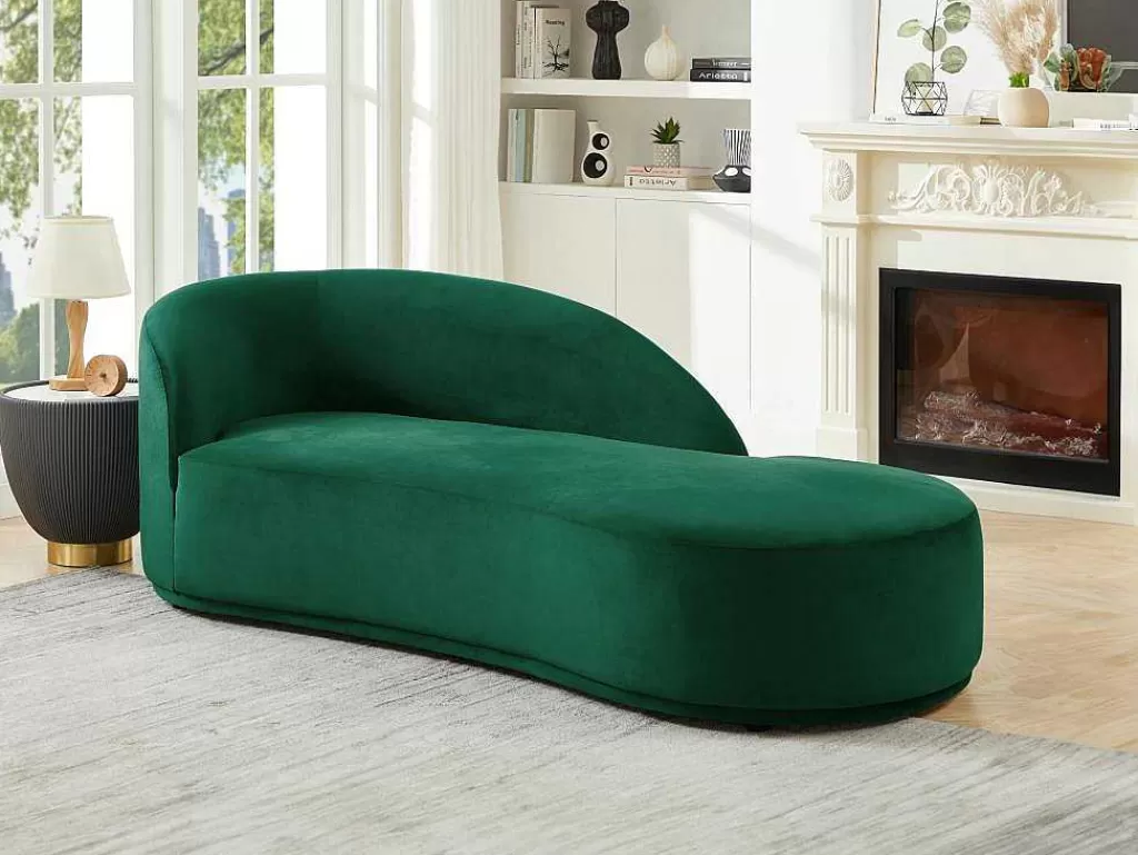 Chaise Longue*PASCAL MORABITO Chaise Longue Direita Veludo Verde - Lonigo De