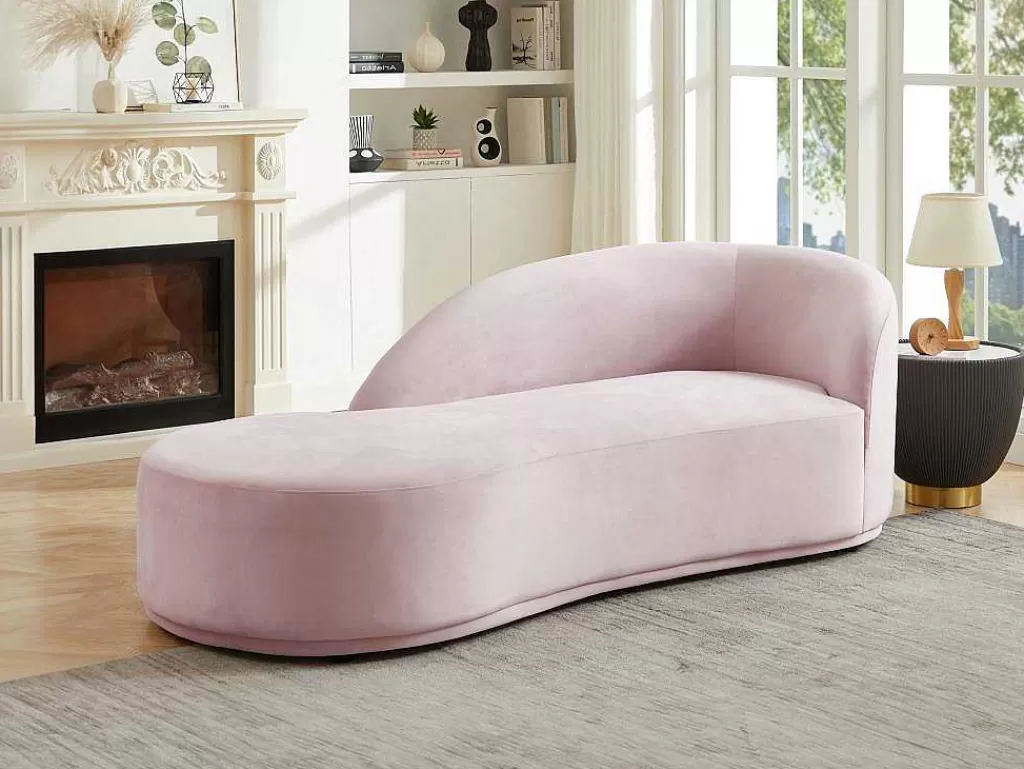 Chaise Longue*PASCAL MORABITO Chaise Longue Esquerda Veludo Cor-De-Rosa - Lonigo De