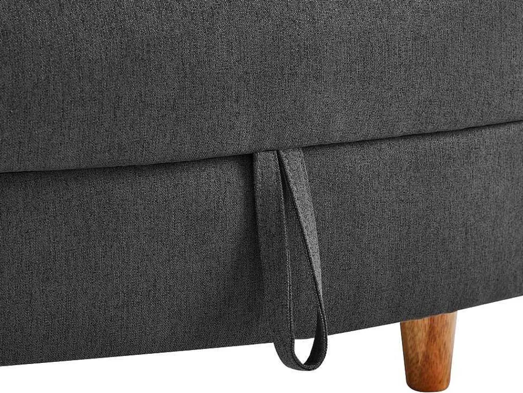 Chaise Longue*Vente-unique Chaise-Longue Direita Convertivel Em Tecido Antracite Com Espaco De Arrumação - Penelope