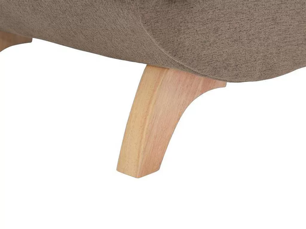 Chaise Longue*Vente-unique Chaise-Longue Direita Convertivel Em Tecido Castanho Com Espaco De Arrumação - Penelope