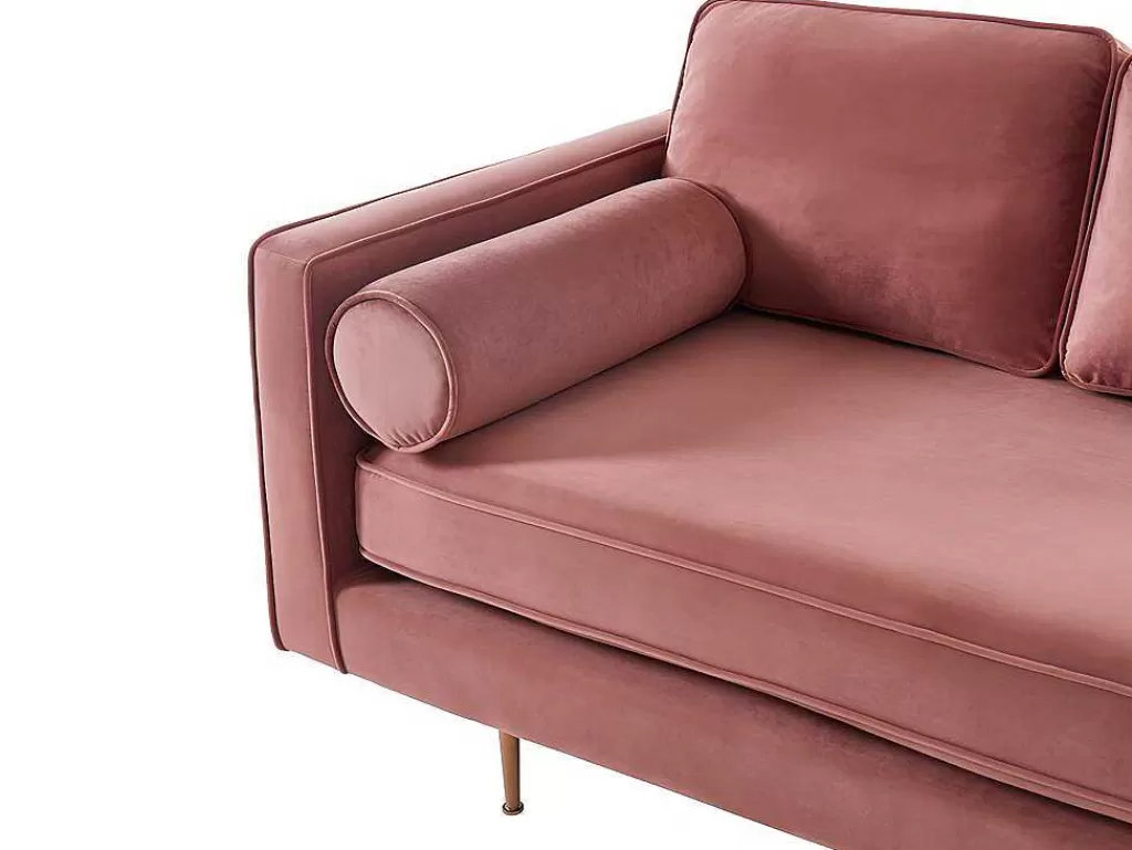 Chaise Longue*Vente-unique Chaise-Longue Direita Em Veludo Kahel Cor-De-Rosa Velho
