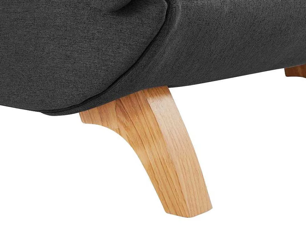 Chaise Longue*Vente-unique Chaise-Longue Esquerda Convertivel Em Tecido Antracite Com Espaco De Arrumação - Penelope