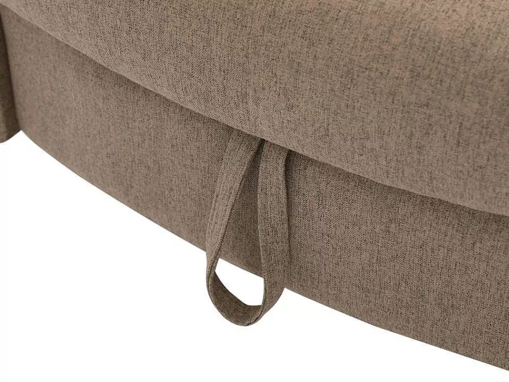 Chaise Longue*Vente-unique Chaise-Longue Esquerda Convertivel Em Tecido Castanho Com Espaco De Arrumação - Penelope