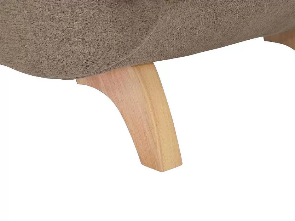 Chaise Longue*Vente-unique Chaise-Longue Esquerda Convertivel Em Tecido Castanho Com Espaco De Arrumação - Penelope