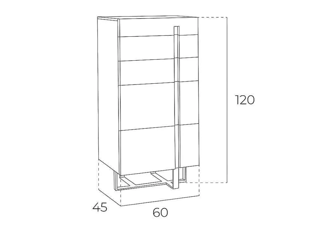 Cómoda*Angel Cerda Chiffonier Em Mdf Lacado Branco Brilhante Com Cinco Gavetas 7018