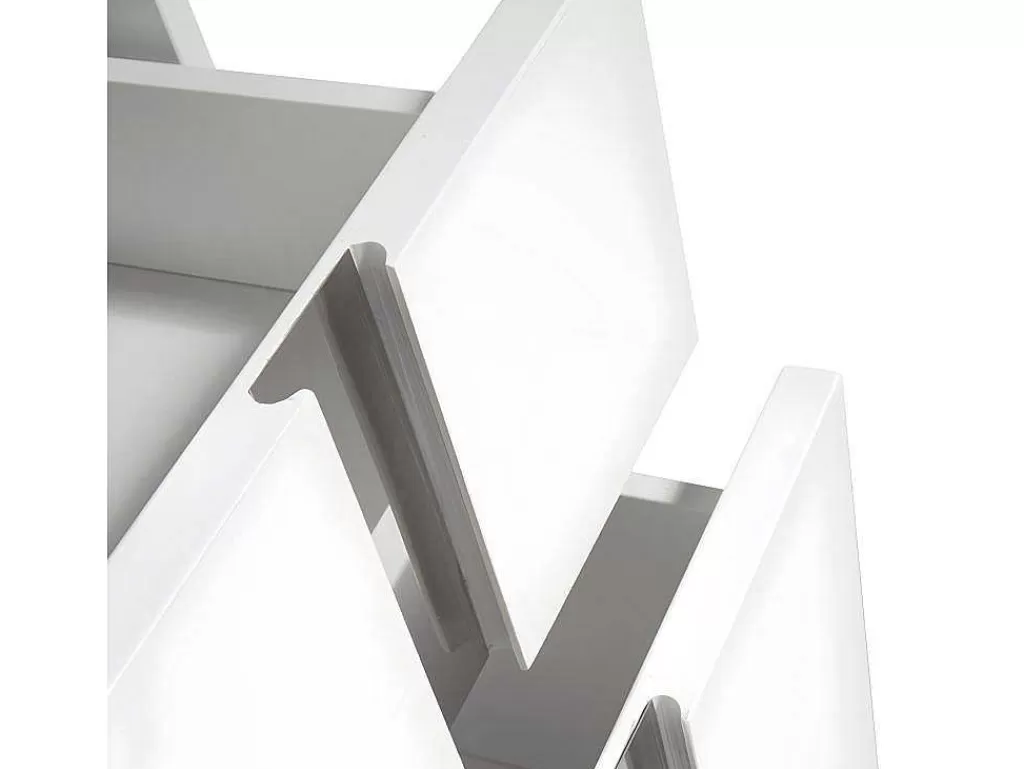 Cómoda*Angel Cerda Chiffonier Em Mdf Lacado Branco Brilhante Com Cinco Gavetas 7018