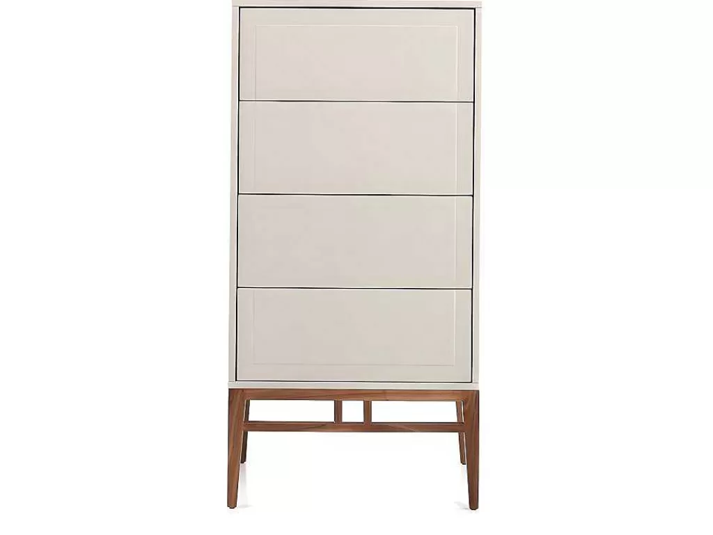 Cómoda*Angel Cerda Chiffonier Em Mdf Lacado Em Niebla Brillo Com Quatro Gavetas 7036