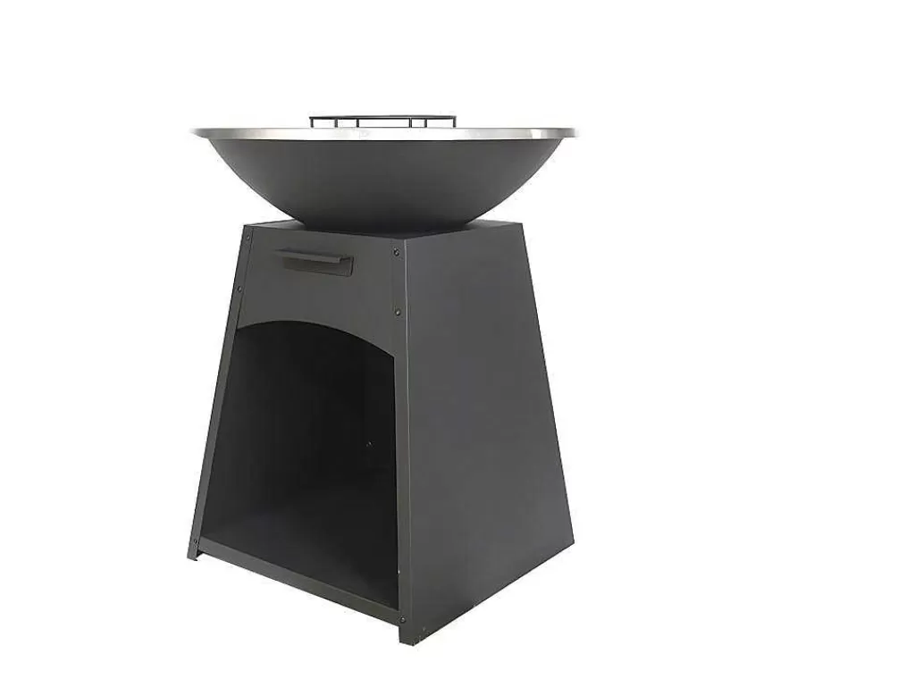 Barbecue, Braseiro De Jardim, Plancha*Vente-unique Churrasco, Chapa, Braseiro Em Aco C81 X L81 X A96 Cm Preto - Corvera