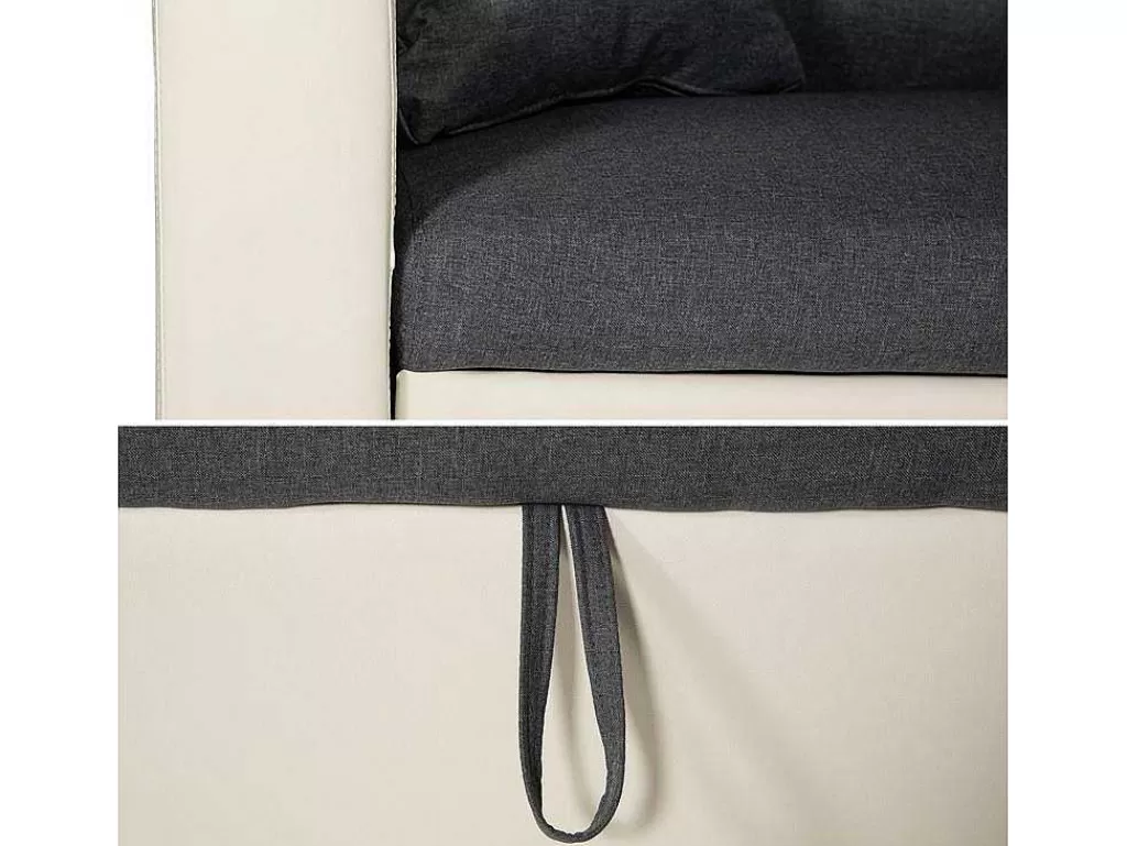 Sofá*Happy Garden Clark Sofá-Cama De Canto De 3 Lugares Cinzento E Branco