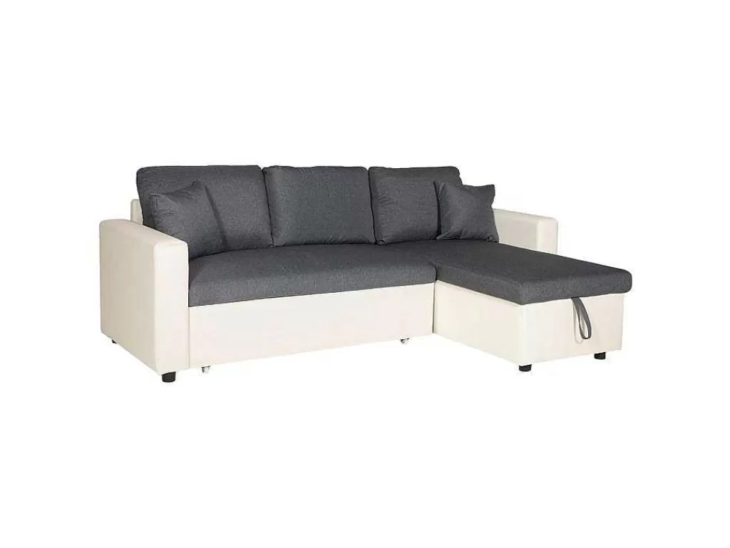 Sofá*Happy Garden Clark Sofá-Cama De Canto De 3 Lugares Cinzento E Branco