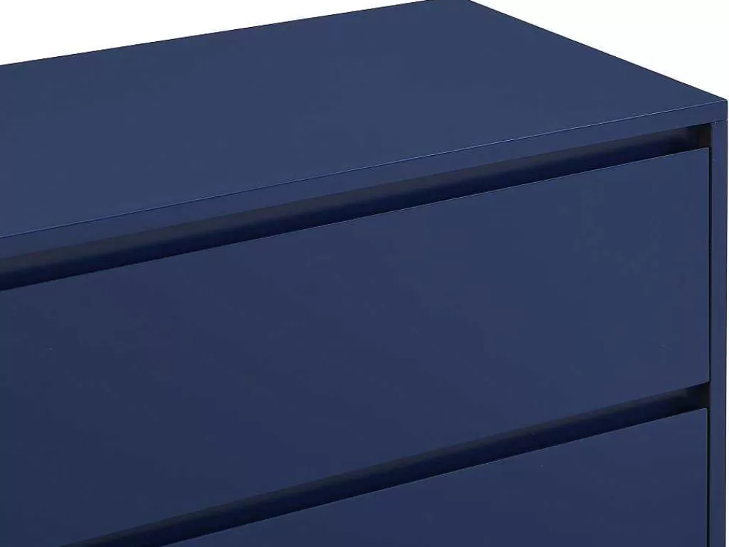 Cómoda*PASCAL MORABITO Cómoda 6 Gavetas Mdf E Metal Lacado A Azul E Dourado - Korasa De
