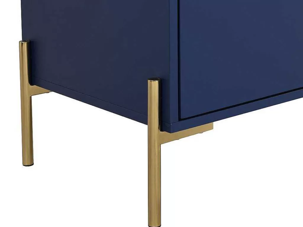 Cómoda*PASCAL MORABITO Cómoda 6 Gavetas Mdf E Metal Lacado A Azul E Dourado - Korasa De