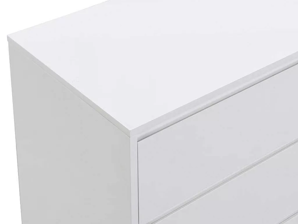 Cómoda*PASCAL MORABITO Cómoda 6 Gavetas, Mdf E Metal Lacado A Branco E Dourado - Korasa