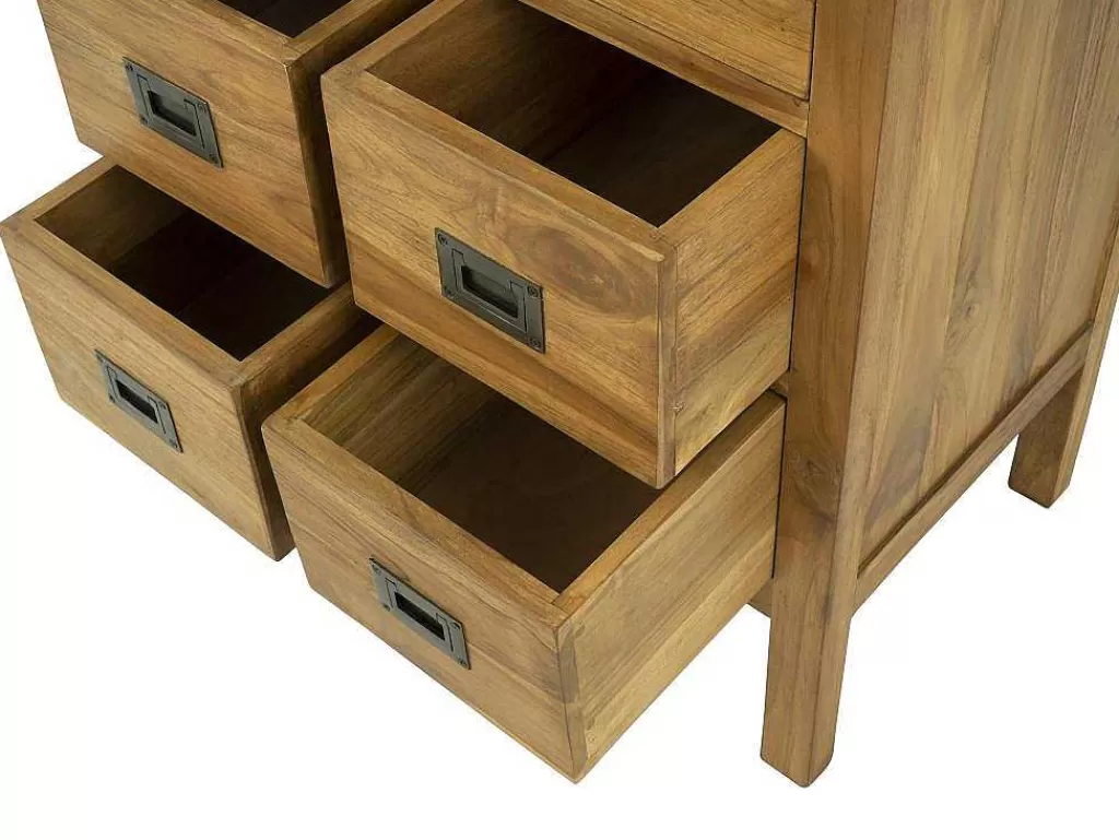 Cómoda*Vente-unique Cómoda 8 Gavetas Teca Cor Natural - Lumidi